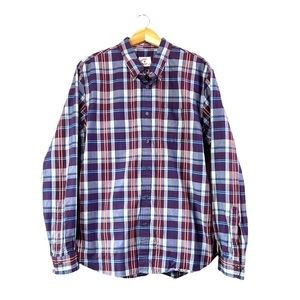 Red and Blue Plaid Men’s Red Fleece Brooks Brothers Button Up Shirt XXL